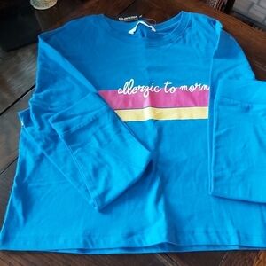 👚NEW ALLERGIC TO MORNINGS LONG SLEEVE CROP TOP/ B6